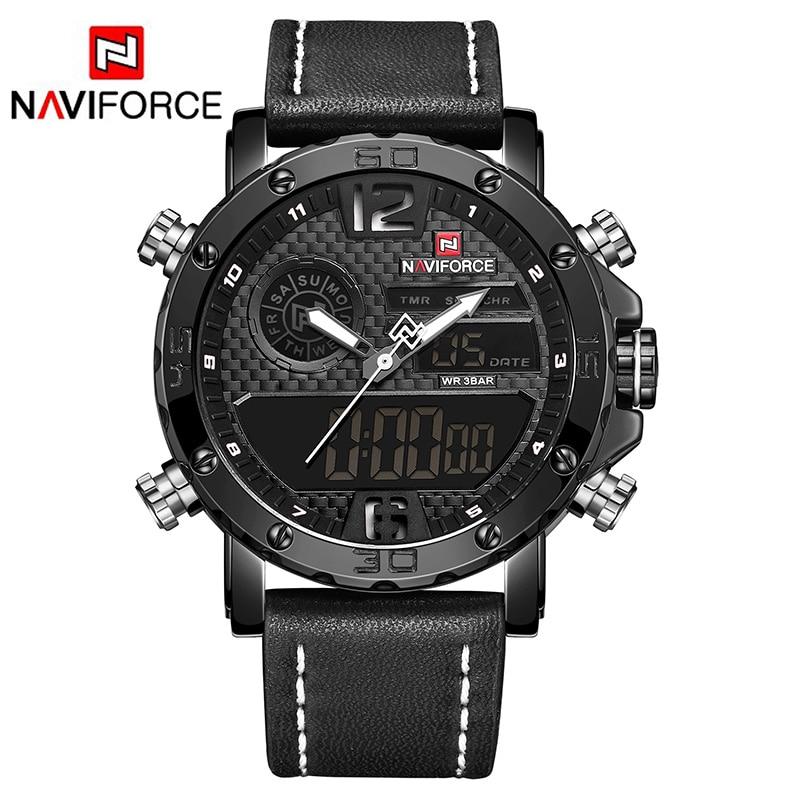 Relógio Esportivo Naviforce® Original Ellegance Couro - SUPER LANÇAMENTO 2019