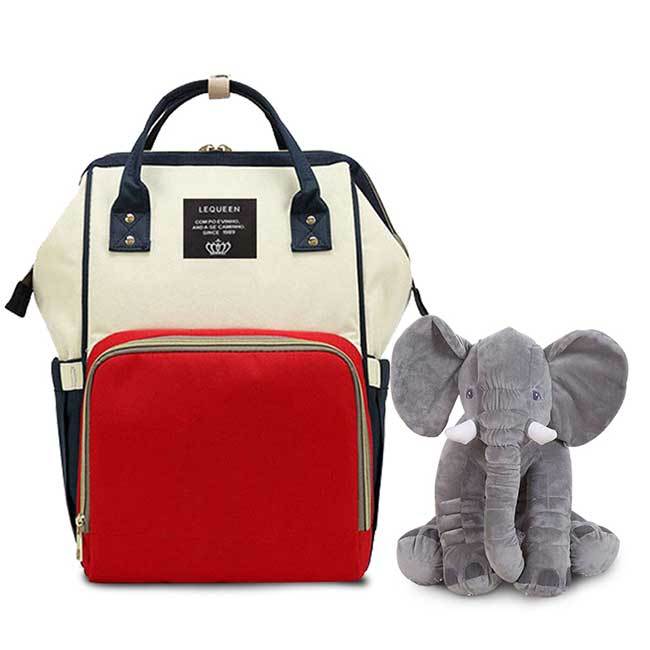 Bolsa Maternidade L'equeen®️ + Brinde Elefantinho Soninho 40cm