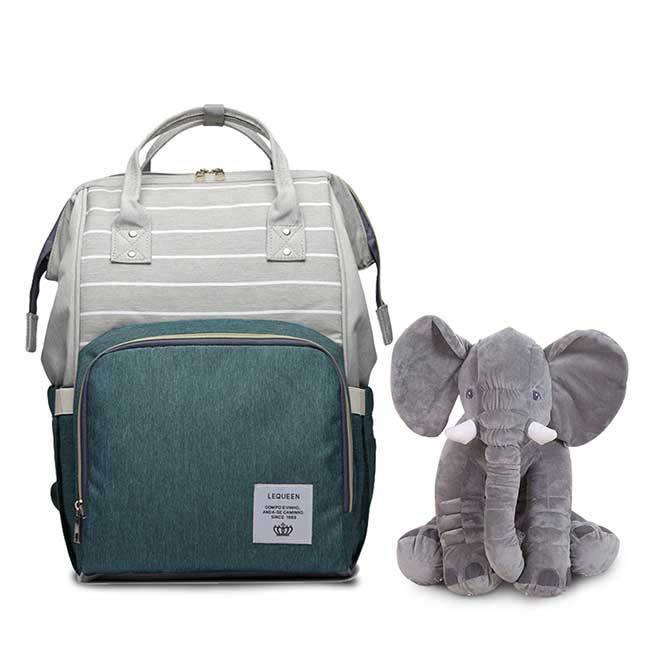 Bolsa Maternidade L'equeen®️ + Brinde Elefantinho Soninho 40cm