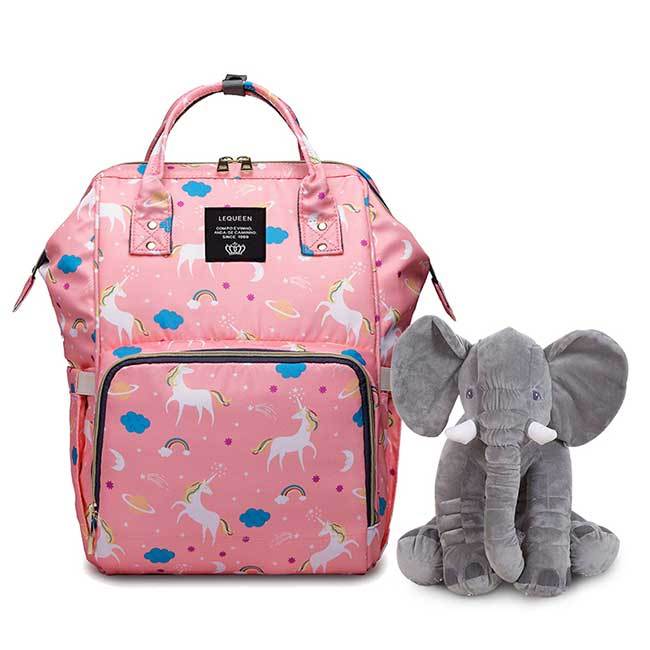 Bolsa Maternidade L'equeen®️ + Brinde Elefantinho Soninho 40cm