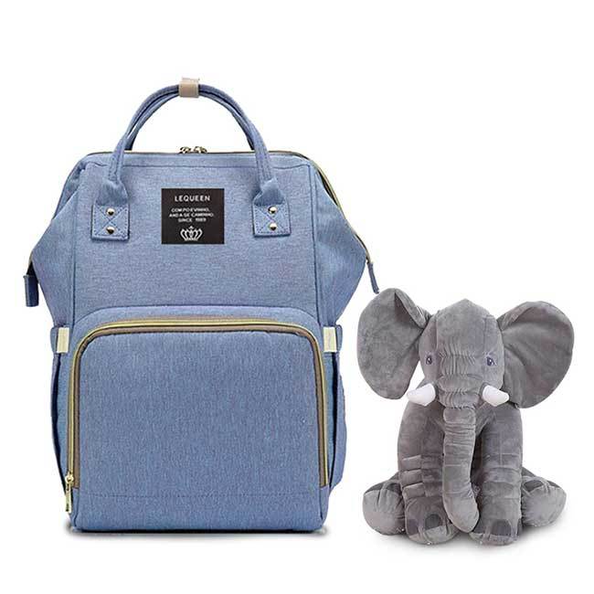 Bolsa Maternidade L'equeen®️ + Brinde Elefantinho Soninho 40cm