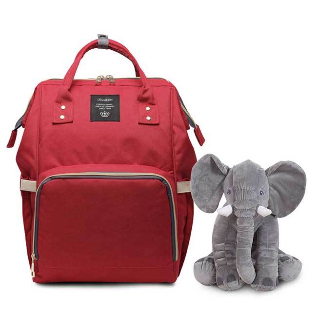 Bolsa Maternidade L'equeen®️ + Brinde Elefantinho Soninho 40cm