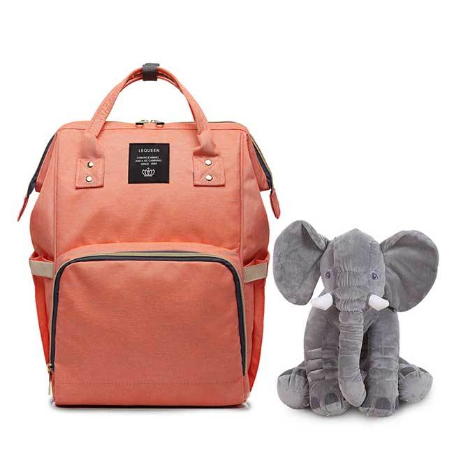 Bolsa Maternidade L'equeen®️ + Brinde Elefantinho Soninho 40cm