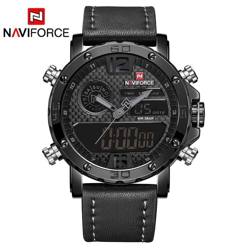 Relógio Esportivo Naviforce® Original Ellegance Couro - SUPER LANÇAMENTO 2019
