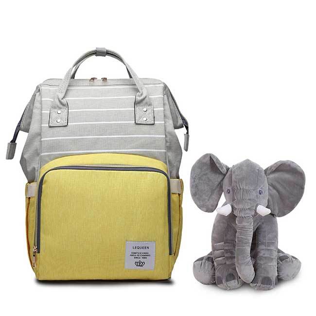 Bolsa Maternidade L'equeen®️ + Brinde Elefantinho Soninho 40cm
