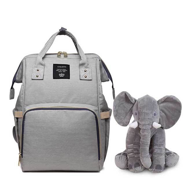 Bolsa Maternidade L'equeen®️ + Brinde Elefantinho Soninho 40cm