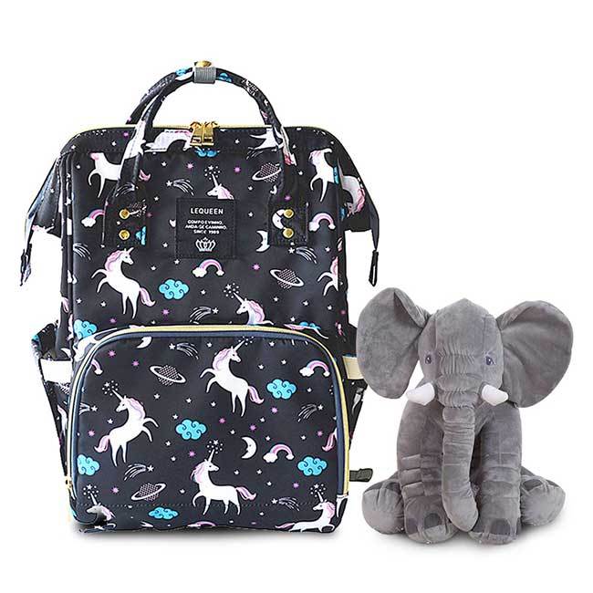 Bolsa Maternidade L'equeen®️ + Brinde Elefantinho Soninho 40cm