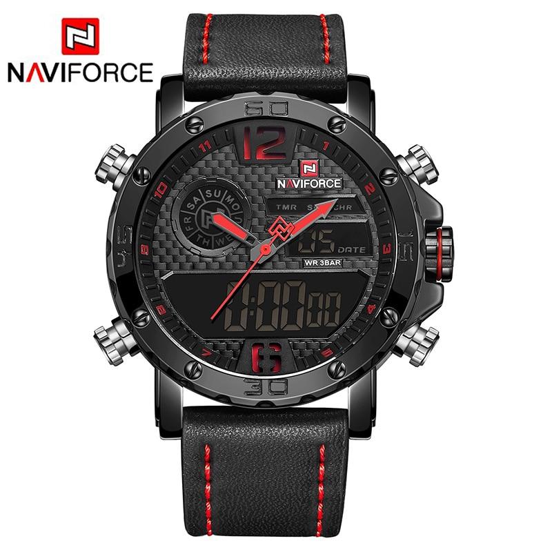 Relógio Esportivo Naviforce® Original Ellegance Couro - SUPER LANÇAMENTO 2019