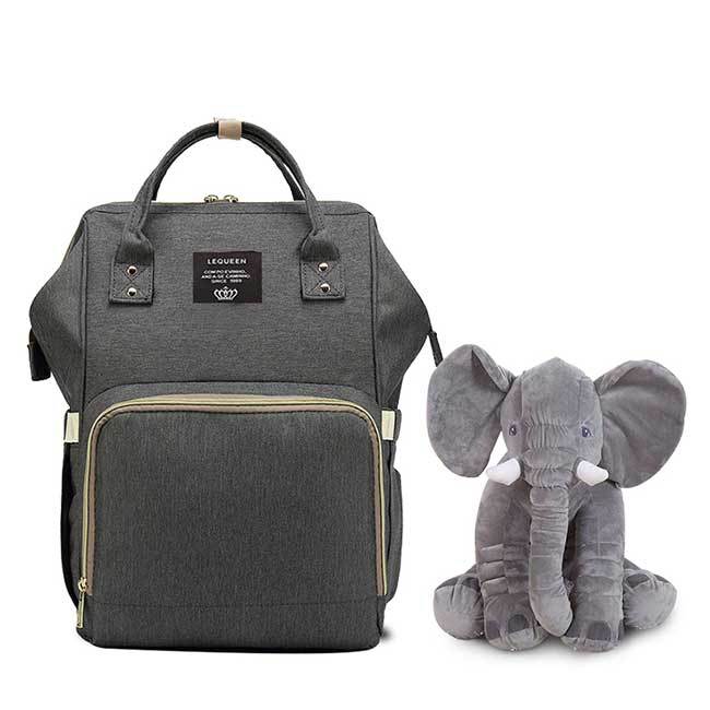 Bolsa Maternidade L'equeen®️ + Brinde Elefantinho Soninho 40cm