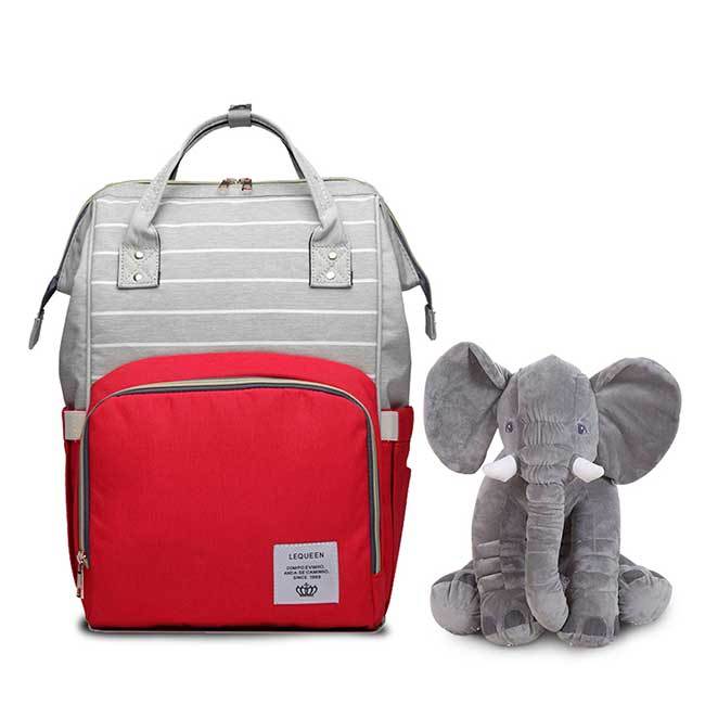 Bolsa Maternidade L'equeen®️ + Brinde Elefantinho Soninho 40cm