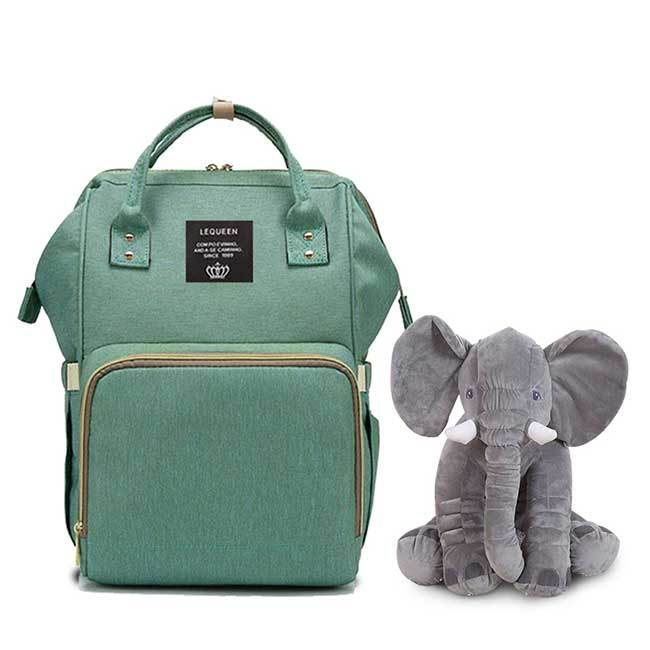 Bolsa Maternidade L'equeen®️ + Brinde Elefantinho Soninho 40cm