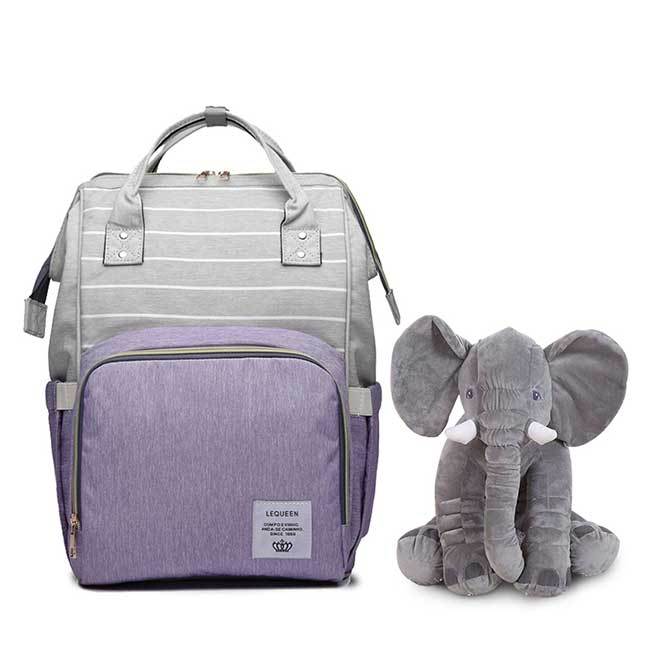 Bolsa Maternidade L'equeen®️ + Brinde Elefantinho Soninho 40cm