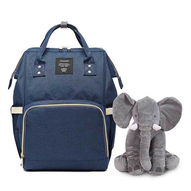 Bolsa Maternidade L'equeen®️ + Brinde Elefantinho Soninho 40cm