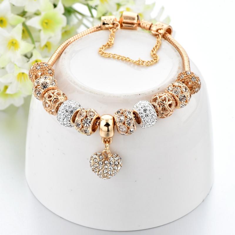 Pulseira Golden & Silver Heart - Super Lançamento 2019