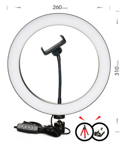 Ring Light - Anel de Luz Luxe Bronze (Brinde Tripé de 18cm) Bivolt