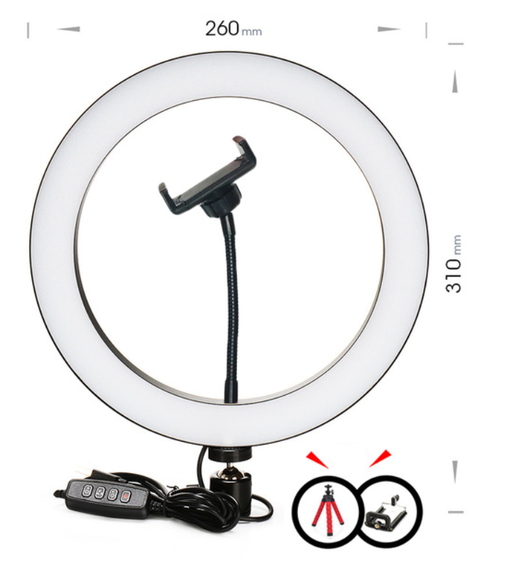 Ring Light - Anel de Luz Luxe Bronze (Brinde Tripé de 18cm) Bivolt